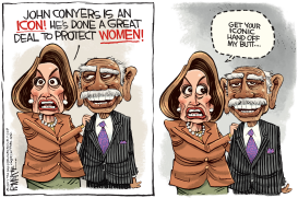 PELOSI AND CONYERS by Rick McKee