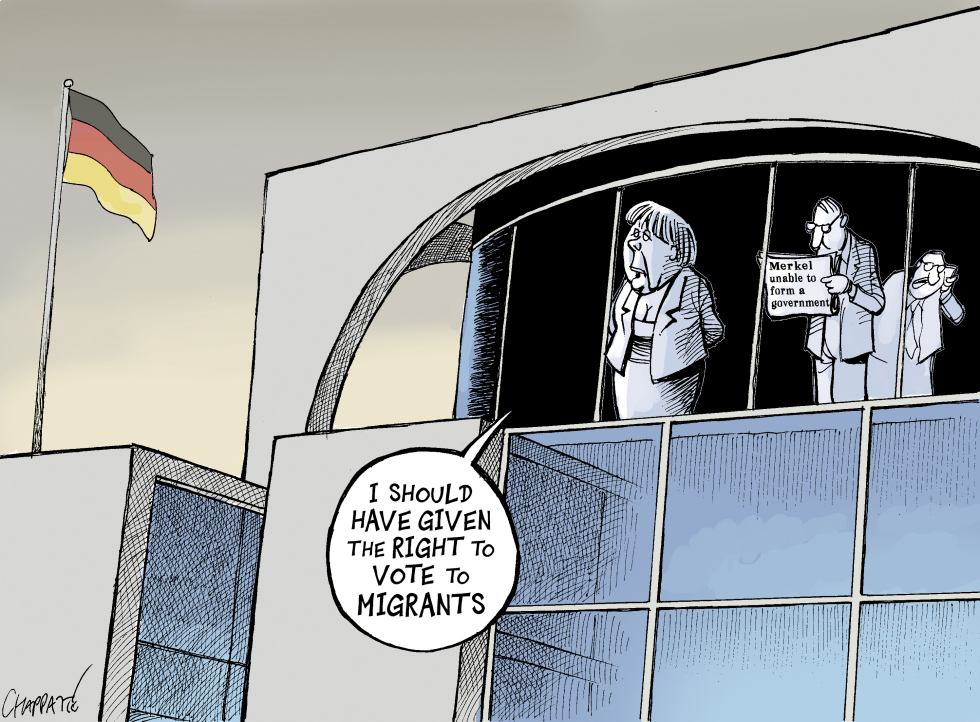  MERKEL WITHOUT A COALITION by Patrick Chappatte