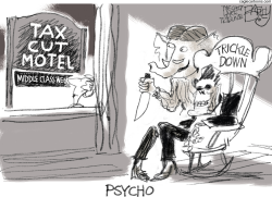 TRICKLE DOWN PSYCHO by Pat Bagley