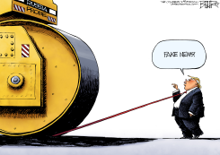 RUSSIA PROBE STEAMROLLER by Nate Beeler