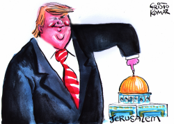 TRUMP PUSHES THE BUTTON by Christo Komarnitski