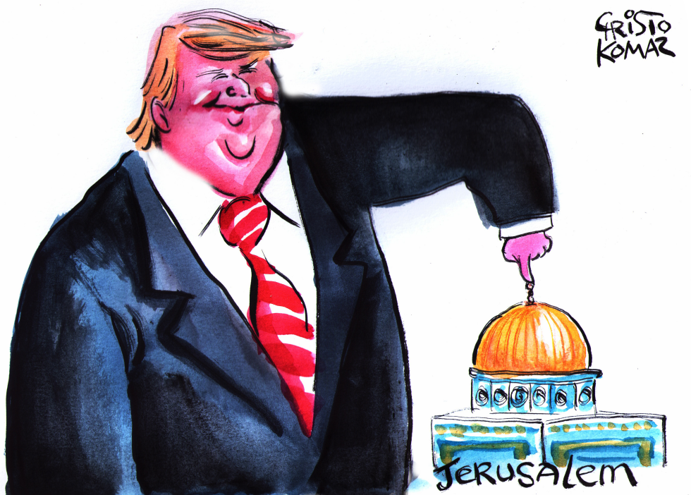  TRUMP PUSHES THE BUTTON by Christo Komarnitski