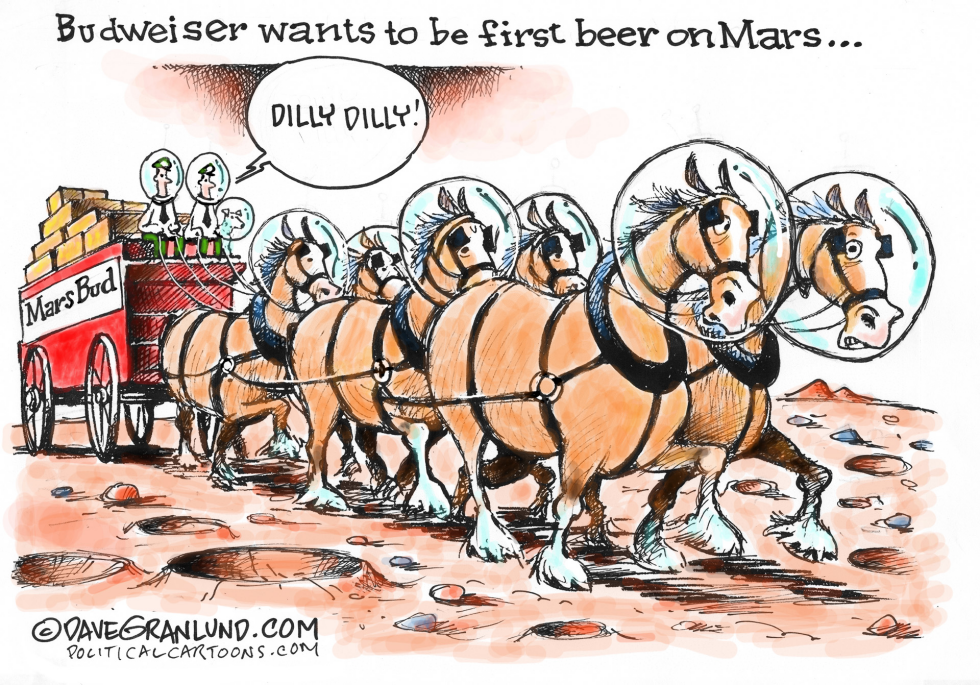  BEER ON MARS PLAN by Dave Granlund