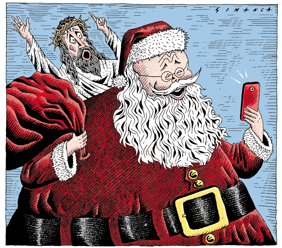  SANTA AND JESUS  by Osmani Simanca