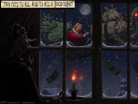 CHRISTMAS SANTA TRUMP TAX CUTS by Sean Delonas