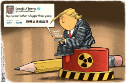 TRUMP NUKE BUTTON by Rick McKee