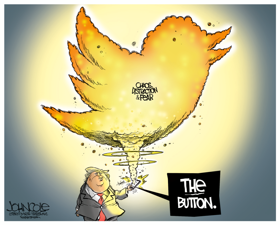  TRUMP'S BUTTON by John Cole