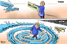 ANGELA AND REFUGEE CRISIS by Paresh Nath