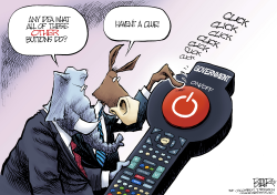 SHUTDOWN BUTTON by Nate Beeler