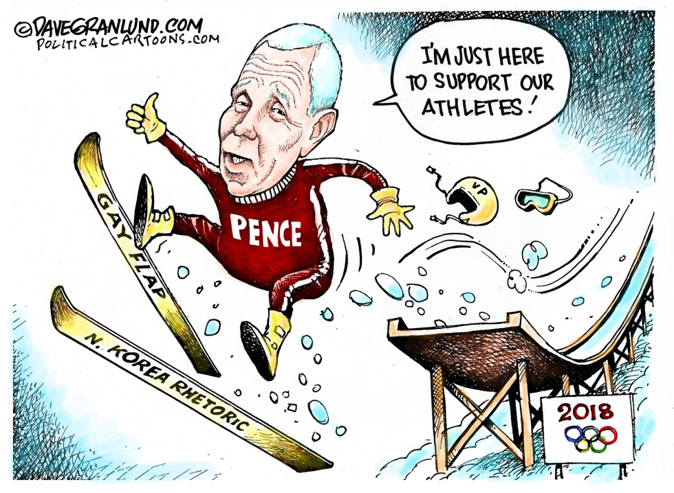  PENCE WINTER OLYMPICS 2018 by Dave Granlund