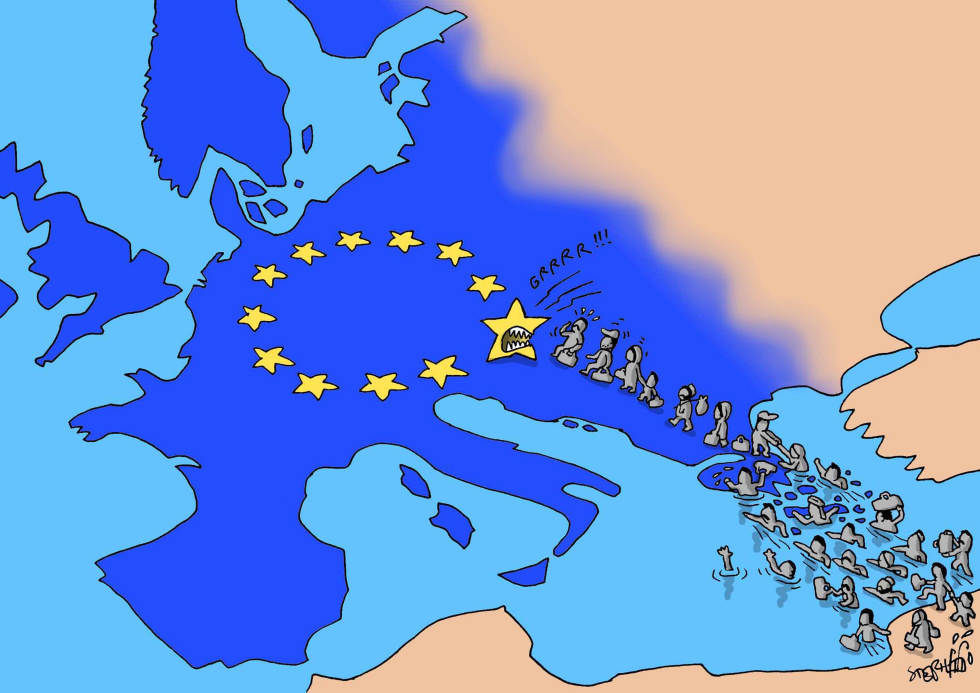  REFUGEES GOING TO EUROPE by Stephane Peray