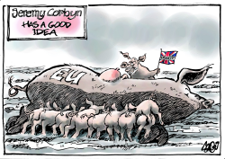 CORBYN WANTS UK IN E.U.-CUSTOMS UNION by Jos Collignon