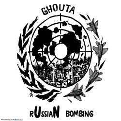 RUSSIAN BOMBING by Emad Hajjaj