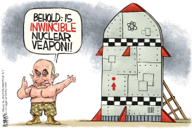 PUTIN INVINCIBLE NUKE by Rick McKee