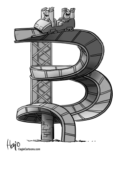 BITCOIN ROLLERCOASTER BL/W by Hajo de Reijger