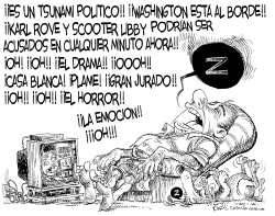 ESCANDALO DE PLAME EN LA TV by Daryl Cagle