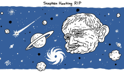 STEPHEN HAWKING RIP by Emad Hajjaj