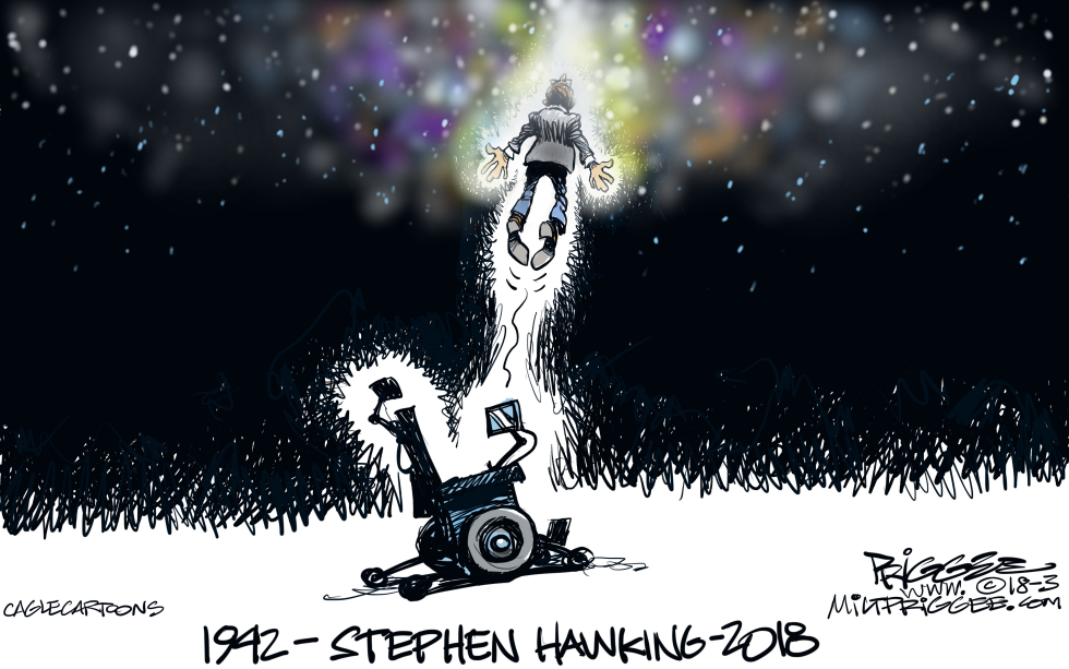  STEPHEN HAWKING -RIP by Milt Priggee