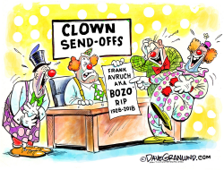 BOZO FRANK AVRUCH DIES by Dave Granlund