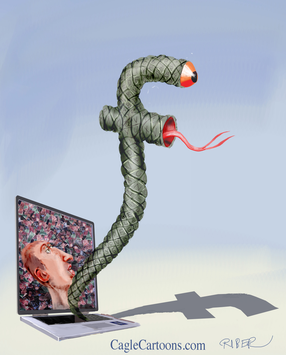  FACEBOOK AS A SNAKE by Riber Hansson