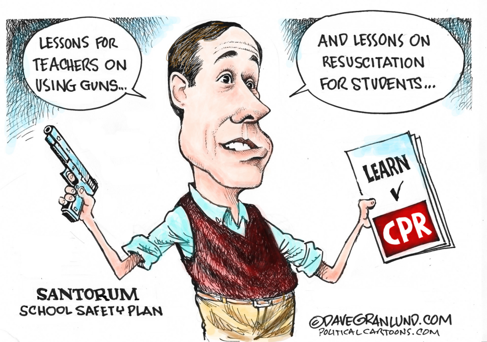  SANTORUM ON GUNS AND CPR by Dave Granlund