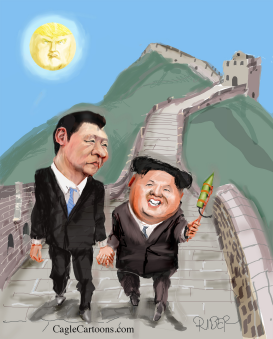 KIM JONG UN AND XI JINPING by Riber Hansson