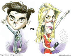 DAVID HOGG AND LAURA INGRAHAM by Taylor Jones