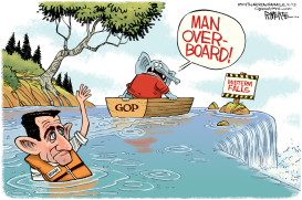 PAUL RYAN OVERBOARD by Rick McKee