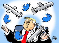 TRUMP TWITTERER IN CHIEF by Tom Janssen