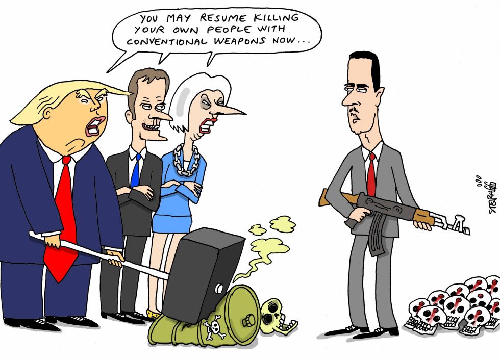  BASHAR RESUMES KILLING BY CONVENTIONAL WEAPONS by Stephane Peray