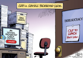 GUNSALE BACKGROUND CHECKS by Nate Beeler