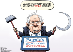 BERNIE'S JOBS PLAN by Nate Beeler