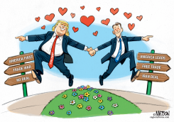 TRUMP MACRON BROMANCE by RJ Matson