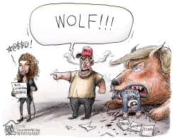 CRYING WOLF by Adam Zyglis