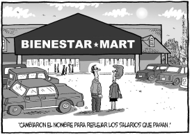 QUE MART by Bob Englehart