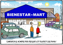 QUE MART  by Bob Englehart