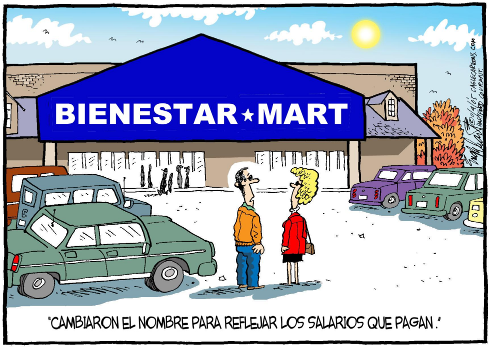  QUE MART  by Bob Englehart