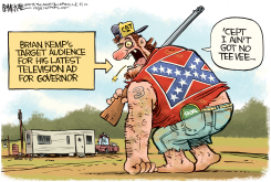 LOCAL BRIAN KEMP AD by Rick McKee