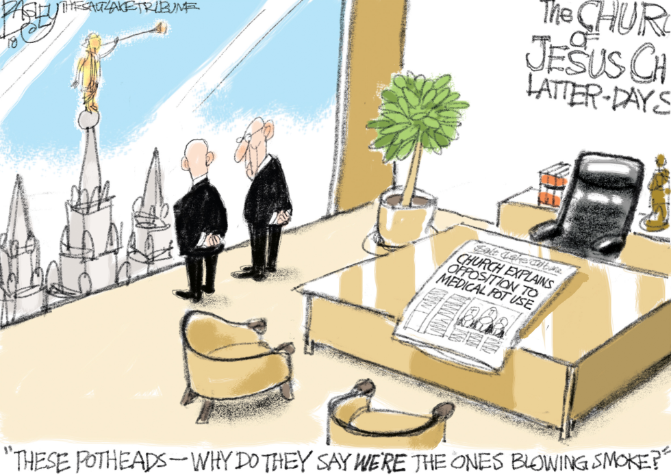  LDS HIGH CHURCH ON MARIJUANA by Pat Bagley