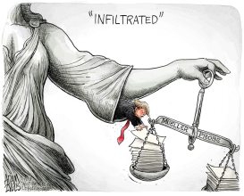 JUSTICE DEPARTMENT TAMPERING by Adam Zyglis