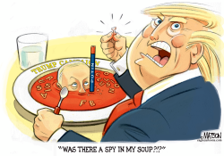 TRUMP COMPLAINS ABOUT SPY IN HIS SOUP by RJ Matson