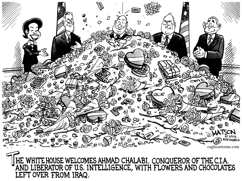  WHITE HOUSE WELCOMES CHALABI WITH FLOWERS AND CHOCOLATES by RJ Matson