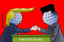 TRUMP Y KIM EN UNA REUNIóN DE MUNDOS by Arcadio Esquivel