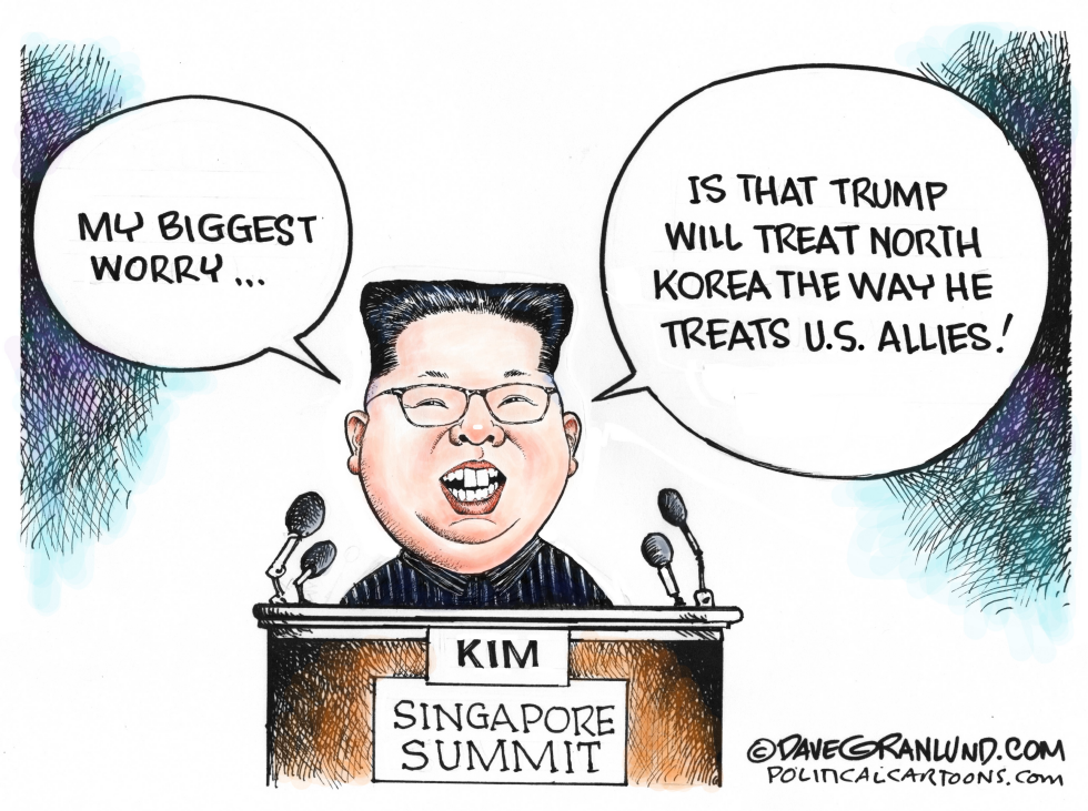  KIM AND SINGAPORE SUMMIT by Dave Granlund