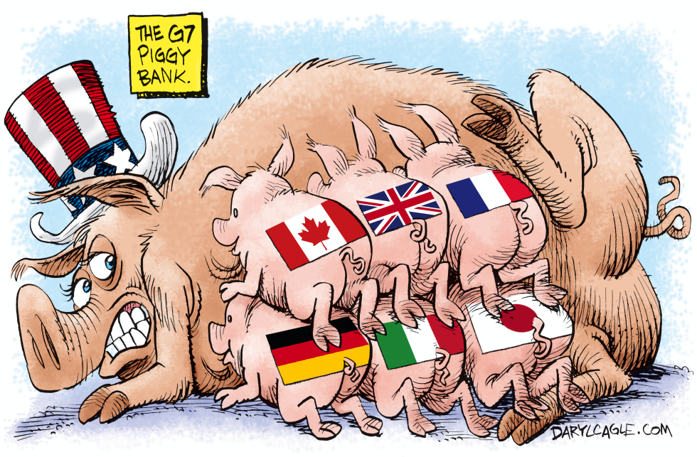  THE G7 PIGGY BANK by Daryl Cagle