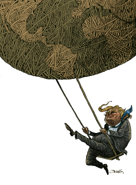 AISLACIONISMO - TRUMP BALL OF STRING by Dario Castillejos