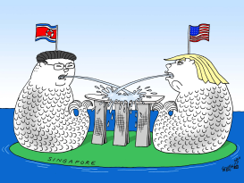 KIM-TRUMP MEETING IN SINGAPORE by Stephane Peray