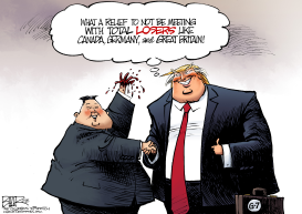 TRUMP MAKES FRIENDS by Nate Beeler