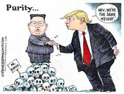 KIM AND TRUMP HANDSHAKE by Dave Granlund