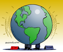 TRUMP KIM AND WORLD/TRUMP KIM Y EL MUNDO by Arcadio Esquivel